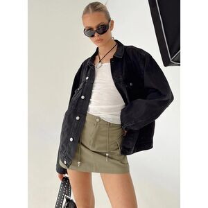 Princess Polly Phoenix Black Denim Jacket Size S/M -New with Tags